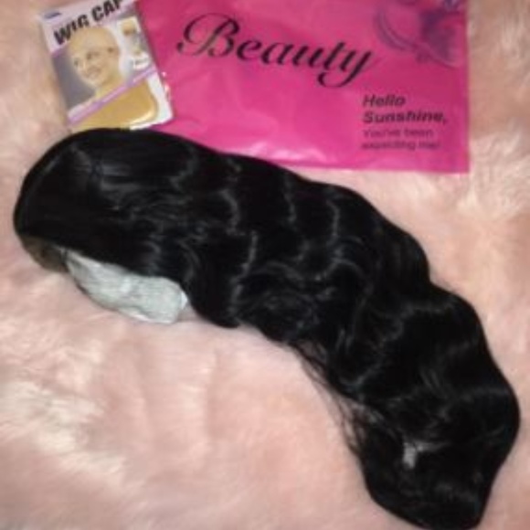 Black Loose Wave Middle Part Blend Lace Front Wig